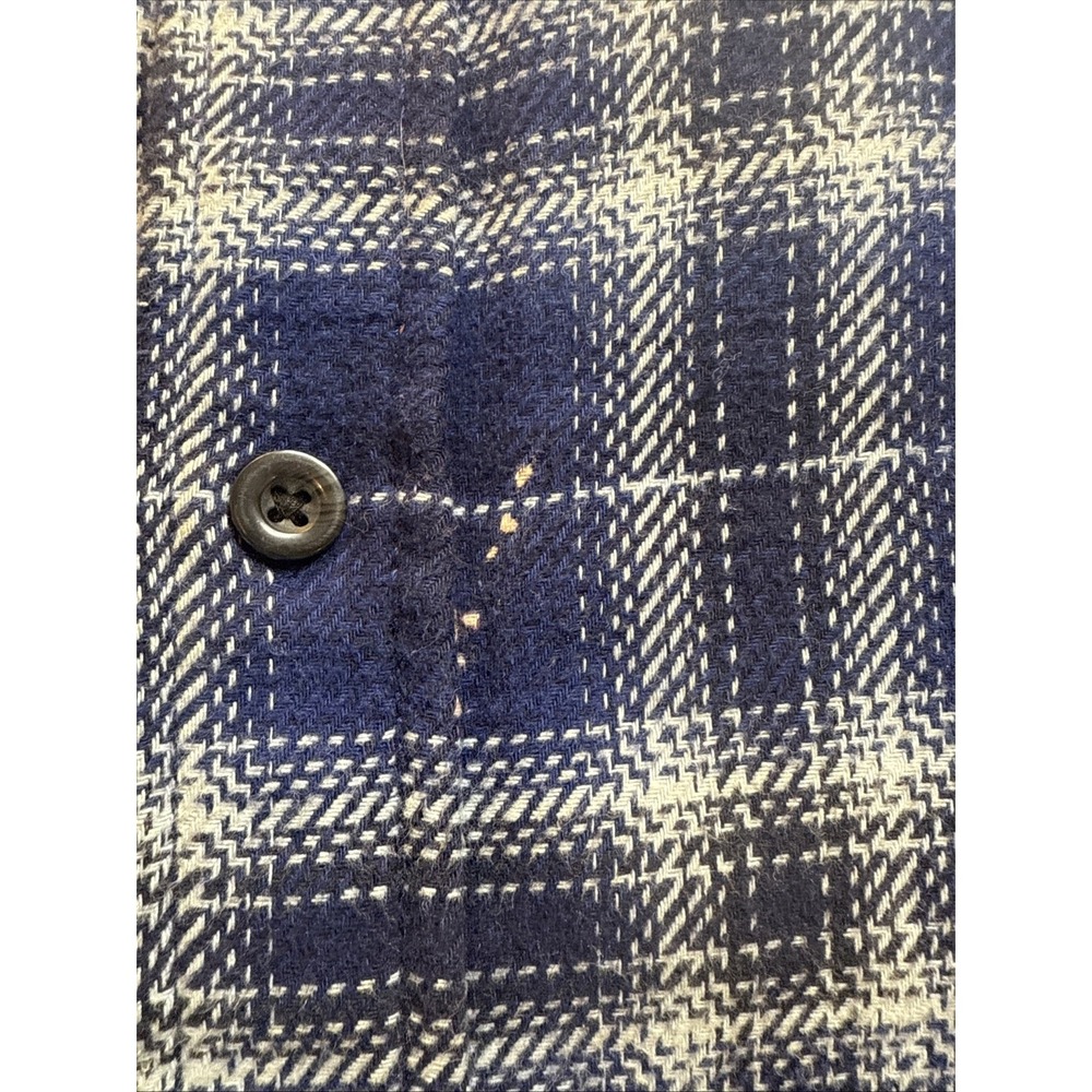 Woolrich Shirt Mens XL Blue Plaid Brawny Flannel Thick Shacket Gorpcore Outdoors - Picture 3 of 8